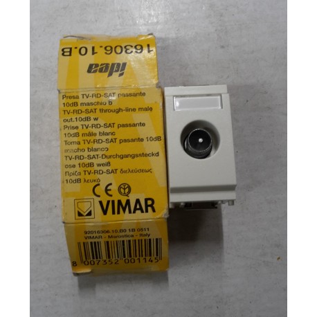 Vimar - Presa TV-RD-SAT passante 10dB maschio b 16306.10.B