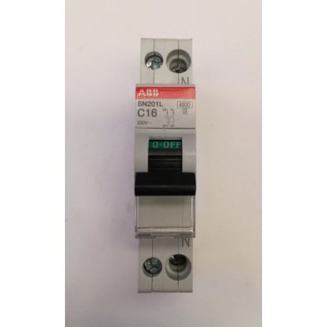 ABB - Interruttore automatico 16A 4,5k 1P+N - SN201L C16