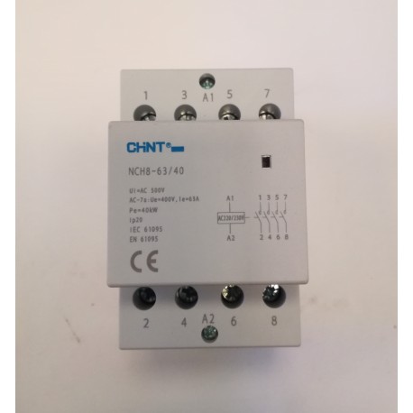 Chint - Contattore modulare AC230V 63A 4NO - NCH8-63/40