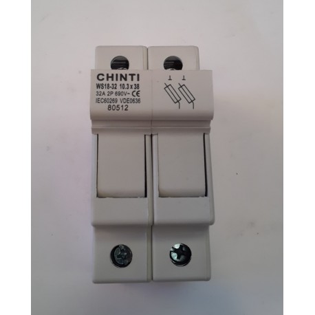 Chinti - Portafusibile 10.3x38 32A 2P - WS18-32 (80512)