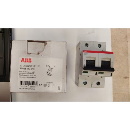 ABB - INTERRUTTORE MAGNETOTERMICO 2P 500V 50KA S802S UCB16