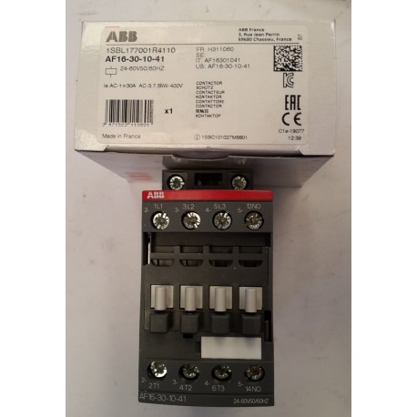 ABB - Contattore 30A 24-60V 50/60Hz (AF16-30-10-41)