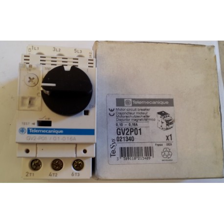 Telemecanique - Int. autom. TeSys GV2 – magnterm - manovra rotativa - 0,1-0,16A