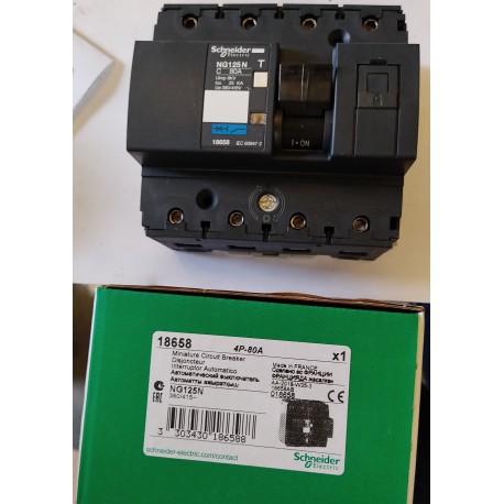 SCHNEIDER - INTERRUTTORE AUTOMATICO 4P C 80A 25KA