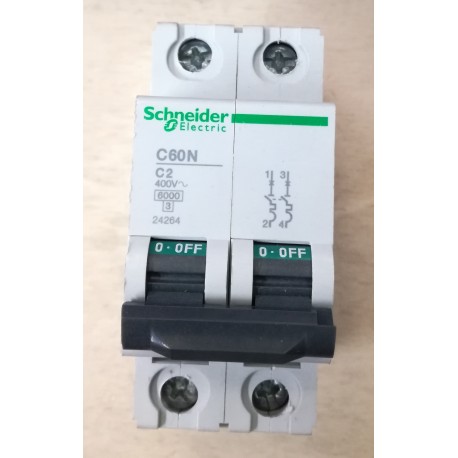 SCHNEIDER - INTERRUTTORE MAGNETOTERMICO C60N C2