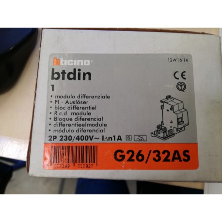 BTICINO - MODULO DIFFERENZIALE - G26/32AS