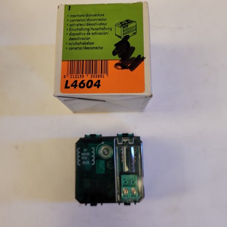 BTICINO - L4604 - INSERITORE/DISINSERITORE ALLARME SERIE LIVING 2M NERO OPACO