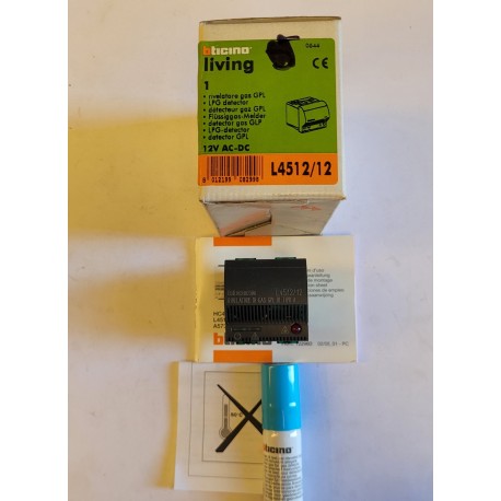 BTICINO - L4512/12 - RIVELATORE GAS GPL 12V SERIE LIVING 2M NERO