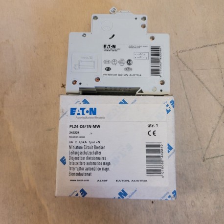 EATON - 243224 - PLZ4-C6/1N-MW - INTERRUTTORE AUTOMATICO MAGNETOTERMIO