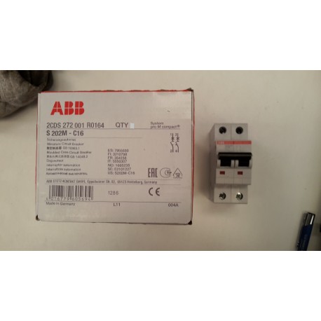 ABB - 2CDS272001R0164 - INTERRUTTORE AUTOMATICO S202M-C16