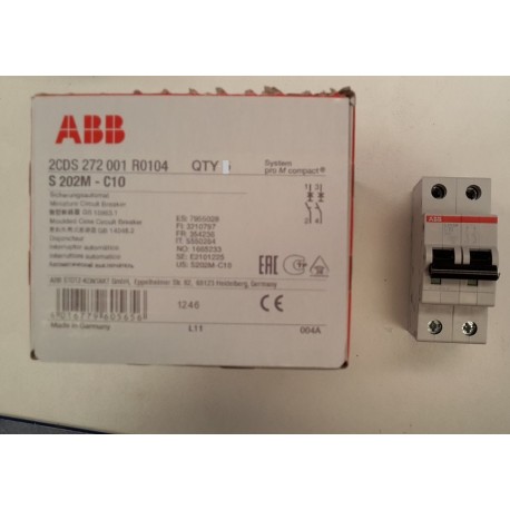 ABB - 2CDS272001R0104 - INTERRUTTORE AUTOMATICO S202M-C10