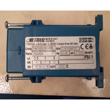 FRER - TAC032250X05 - TRASFORMATORE AMPEROMETRICO 250/5A