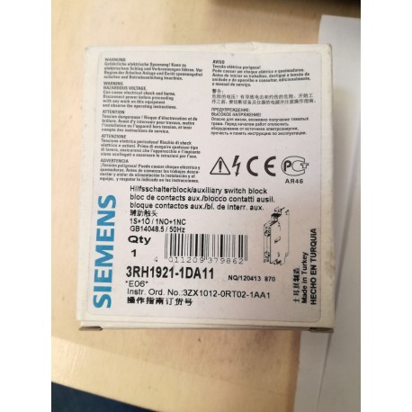 N.2 PEZZI - SIEMENS - 3RH1921-1DA11- BLOCCO CONTATTI AUSILIARIO
