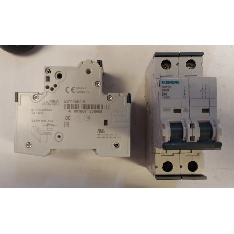 SIEMENS - 5SY7504-8 - INTERRUTTORE AUTOMATICO D4 2P 15000K 230V