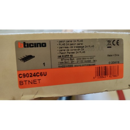BTICINO - C9024C6U - PATCH PANEL 24 RJ45