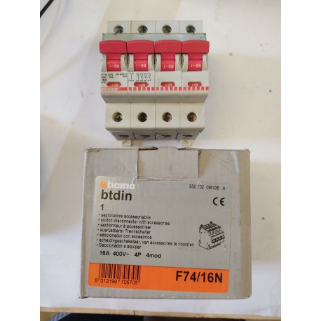BTICINO - F74/16N - SEZIONATORE ACCESSORIABILE 16A 400V 4P