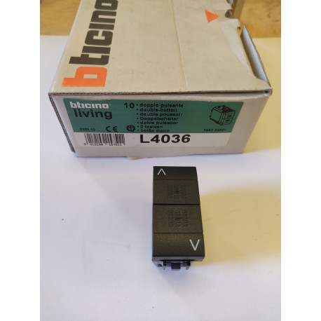 BTICINO - L4036 - DOPPIO PULSANTE CON FRECCIA NERO