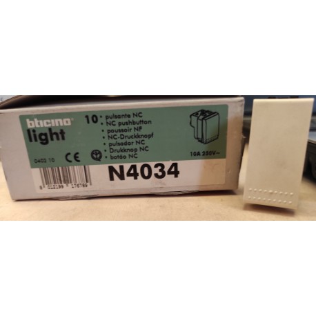 N.2 PEZZI - BTICINO - N4034 - PULSANTE NC 10A