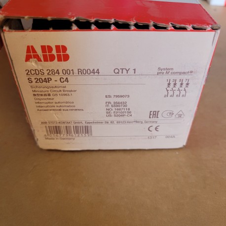 ABB - 2CDS284001R0044 - INTERRUTTORE AUTOMATICO S204P C4