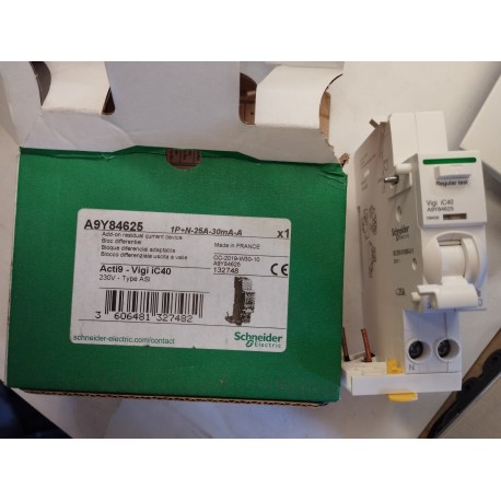 SCHNEIDER - A9Y84625 - BLOCCO DIFFERENZIALE 1P+N 25A 30mA tipo A